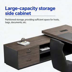 Conjunto de Silla de Oficina Profesional de Lujo con Gabinete Lateral, Cajonera para Archivos, Tablero <span class=keywords><strong>MFC</strong></span> E1, Alta Capacidad de Carga, Oficina Moderna para Gerentes - Product Image 5