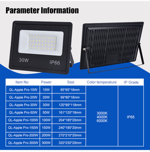 Good Selling China IP65 3000/4000/6000K Outdoor High Lumen LED <b>Flood</b> <b>Light</b> with Die-casting Aluminum and Glass - Product Image 3
