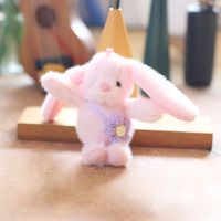 Peluche mignonne de dessin animé, petit lapin porte-clés, pendentif pour clé de voiture, décoration de sac à main, jouet en peluche, porte-clés pour enfants, cadeaux personnalisés