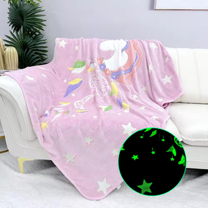 Manta Mágica que Brilla en la Oscuridad, Manta Luminosa de Franela para Niños, con Diseño de Estrellas, <span class=keywords><strong>Luna</strong></span> y Dinosaurios, Suave y Cálida, Regalo para Niños y Niñas, Fábrica GRS - Product Image 3