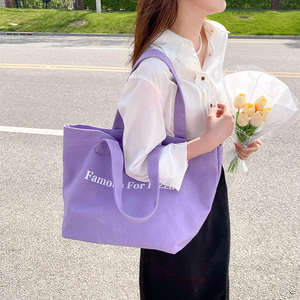 Hot selling printed commuting <b>canvas</b> <b>bag</b>, large capacity single shoulder cotton <b>canvas</b> <b>shopping</b> <b>bag</b> - Product Image 3