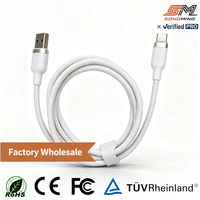 Câble de charge rapide USB-C 100W PD de 1,8 m (6 pieds) avec puce Emark, en nylon respirant, pour ordinateur, avec arrêt automatique, vente en gros, OEM