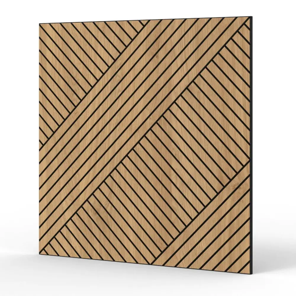 Panneau de décoration moderne et populaire, panneau de bois de chêne naturel, MDF absorbant le son, panneau d'akupanel pour décoration de magasin