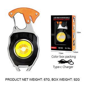 Mini lampe torche LED porte-clés avec briquet, multifonctionnelle, portable, COB, lampes de poche de camping - Product Image 5