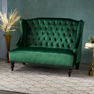 Sofá Seccional Moderno para Restaurante, Asientos de Banqueta Esquinera Tapizados en Tela, Sofás de Terciopelo para el Hogar, Juego de Muebles, Sofá de Dos Plazas - Product Image 1