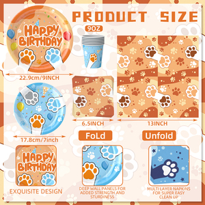 Articles de fête d'anniversaire Chien Bleu - Assiettes et serviettes à thème chiot de dessin animé pour la vaisselle de fête d'anniversaire des enfants - Product Image 2