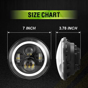 Angel Lights - Faros Delanteros LED Redondos de 7 Pulgadas para Jeep Wrangler Jk y <span class=keywords><strong>Land</strong></span> <span class=keywords><strong>Rover</strong></span> <span class=keywords><strong>Defender</strong></span> - Product Image 4