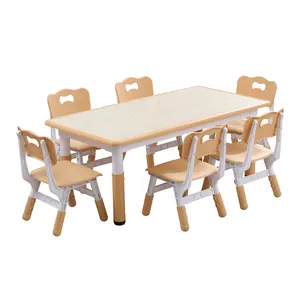 Children Table And Chairs Set For 4 49''L X 25''W Study Table And Chair Set For Kids School Toddler Desk Furniture Sets