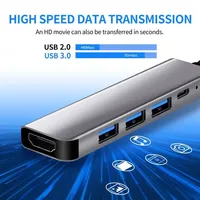 Adaptateur Thunderbolt 3, Hub USB Type C, compatible HDMI, prise en charge 4K, mode Samsung Dex, station d'accueil USB-C avec PD pour MacBook Pro/Air 2021