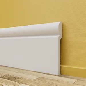Papan dasar dinding desain kayu lantai putih pvc ps skirting lis lantai