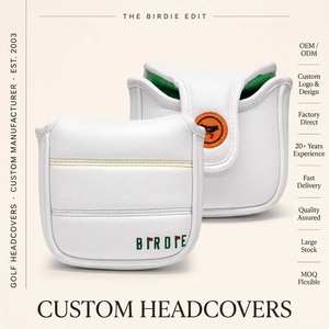 Custom Logo PU Leather Magnetic Mallet Putter <b>Cover</b> Birdie Embroidery Waterproof Golf Putter Headcover OEM Factory Wholesale - Product Image 1