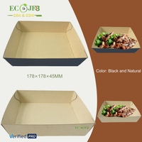 Barquette alimentaire écologique en pulpe de bambou, barquette jetable en papier kraft, conteneur biodégradable pour frites et poulet