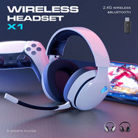 Casques de jeu OEM sans fil 2.4G et filaires Bluetooth, rétroéclairés monochromes, avec microphone détachable rechargeable AAC, pour le sport et les voyages