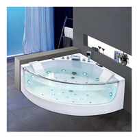 Baignoire sur pied de style européen moderne de luxe Baignoire blanche en acrylique rectangle à double remous de massage pour hôtels