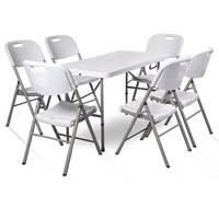 Table pliante moderne en HDPE, mobilier d'extérieur, imperméable, durable, légère, empilable, portable, idéale pour les expositions et les restaurants