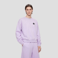 Sweat-shirt personnalisé brodé 345g en maille brossée, coupe ample à épaules tombantes, pull vierge, streetwear urbain, vêtements en gros OEM