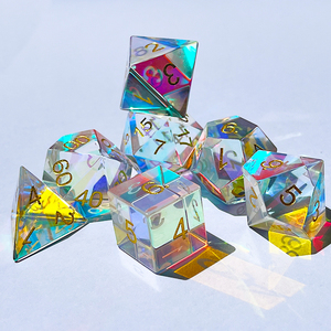 Bộ xúc xắc thủy tinh hình lăng trụ | 7 xúc xắc đa diện | ngục tối và rồng | <span class=keywords><strong>DND</strong></span> - Product Image 2