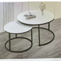 Offre Spéciale 2 Table basse gigogne bureau maison salon meubles haut marbre Texture fer forgé minimaliste bureau