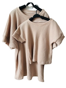 Mamma e me waffle summer cool set 2 pezzi tshirt maniche corte vestiti per bambini set <span class=keywords><strong>neonato</strong></span> - Product Image 2