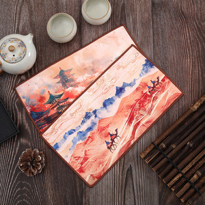 Chinese Style Suede <b>Tea</b> <b>Towel</b> 30x16cm Rectangle Customizable Pattern Eco Friendly For Teapot <b>Tea</b> Ceremony Gift - Product Image 1