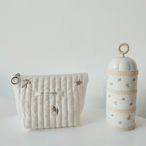 Sacs cosmétiques avec Logo imprimé personnalisé, pochettes de toilette de voyage avec toile de coton écologique, 100 pièces