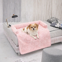 Coussin de canapé pour chien et chat en velours côtelé rectangulaire, moelleux, chaud pour l'hiver, avec housse amovible, emballé en boîte, pour chiens de taille moyenne/grande