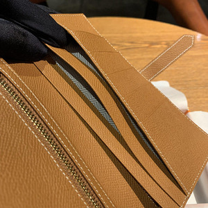 Zenos Unisex Palm Grain Leather Long Wallet Gold <b>Buckle</b> Top Grain Cowhide Business Suit <b>Clip</b> Cash Card Holder - Product Image 5