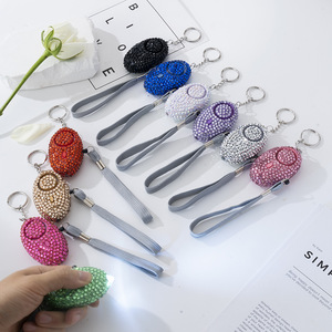 Bling charme alarme porte-clés strass Mini alarme personnelle lampe de poche porte-clés diamant auto-défense alarme avec porte-clés LED - Product Image 3