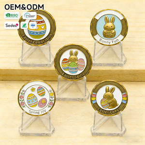 Moneda Conmemorativa de Metal Plateado de 36 mm con Diseño de Conejo de Pascua y Huevo, Fundida a Presión y Pulida, con Temática de Pascua - Product Image 4