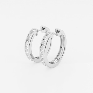 Elegant 1 Ctw Round Lab Grown Diamond Channel Set <b>Hoop</b> <b>Earrings</b> With Brilliant Sparkle Ethical Luxury Jewelry For Women - Product Image 4