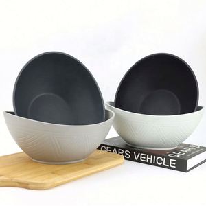 Nouveau bol en plastique rond pour soupe et salade, en fibre de paille de blé biodégradable, avec logo personnalisé - Product Image 2