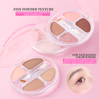 MINSHZEE Palette d'ombres à paupières ver à soie quatre couleurs Contouring Highlighting Matte Cross-Border LOGO Ombre à paupières personnalisée