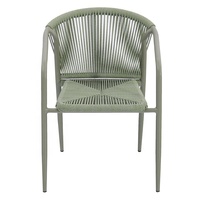 nouveau jardin café fauteuils en aluminium meubles extérieur Patio Restaurant vert tissé corde chaises de salle à manger