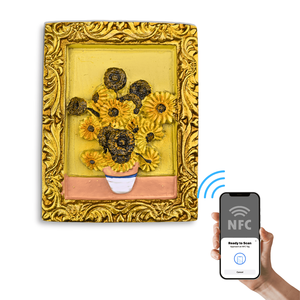 OEM/ODM 3D Relief NFC Aimant de Réfrigérateur Célèbre Peinture Résine Souvenir Cadeau Personnalisé <span class=keywords><strong>Gourmet</strong></span> Van Gogh Iris Communication RFID - Product Image 1