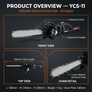 High Performance Aluminum Alloy/Stainless Steel Customized Hydraulic Diamond Concrete Chain <b>Saw</b> - Product Image 3