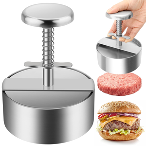 Adjustable 4.5" Hamburger Patty Maker Stainless Steel Burger Press - Product Image 1