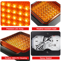 Feu arrière carré LED 100 mm homologué DOT ECE pour camion et remorque, clignotant, feu stop, feu de recul 12V 24V