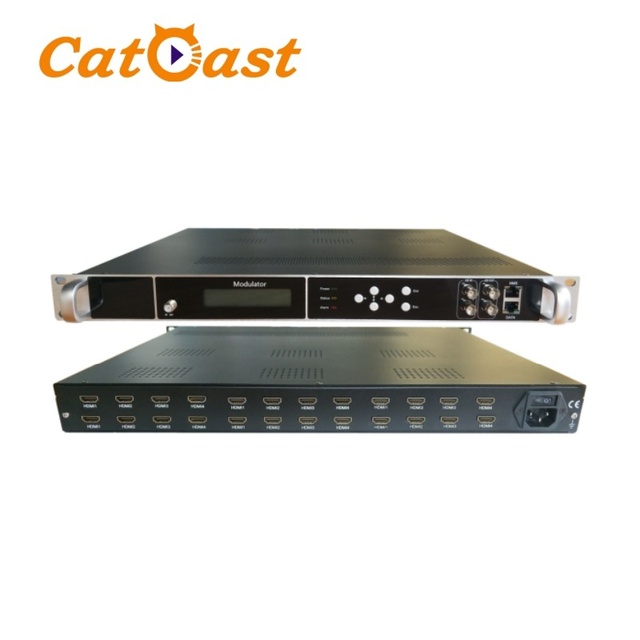 8 12 16 20 24 Channels HD RF QAM DVB-C/DVB-T/ATSC/ISDB-T Modulator H.264 Encoding 1080p Metal Construction TV Equipment