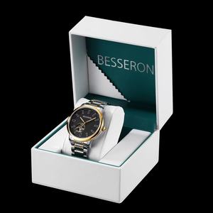 Reloj de Pulsera Personalizable de 42 mm con Correa de Eslabones Dorados, Diseño Mecánico Hueco, Caja de Acero Inoxidable 316L Japonés, Correa de Cuero - Logotipo OEM ODM - Product Image 5