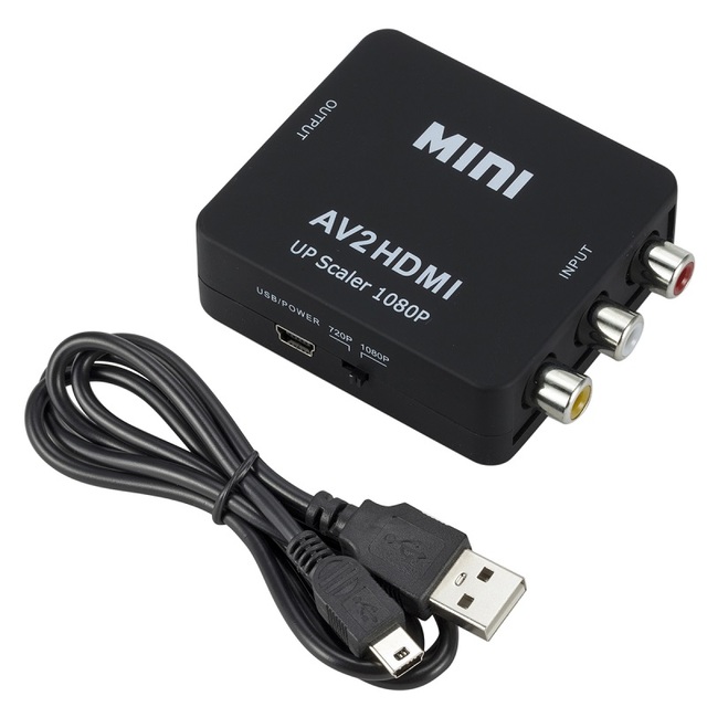 1080P RCA AV to HDMI-compatible HDTV Adapter Converter Audio Video Cable CVBS AV Adapter with USB Cable