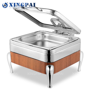 XINGPAI Attrezzatura per <span class=keywords><strong>Catering</strong></span>, Nuovo Design Scaldavivande Quadrato in Acciaio Inox con Coperchio in Vetro Idraulico, Set Buffet - Product Image 3
