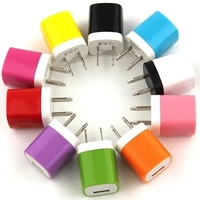 Adaptador de cargador universal Mini 5V 2A portátil macaron cargador de pared de viaje Puerto USB Dual cargador de enchufe de pared para teléfono inteligente