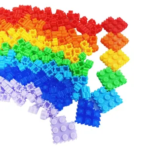 Mainan edukasi anak-anak plastik sampel gratis trendi baru Swakarya warna-warni 8MM balok bangunan 3D grosir