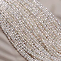 Pearls 4-5mm A-AAAAA Wholesale High Quality Natural Freshwater Rice Pearls Strand