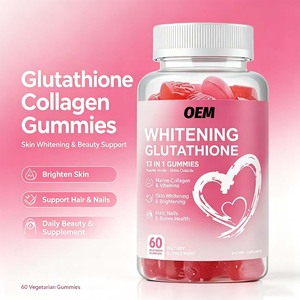Gummies OEM Éclaircissantes et Anti-Âge au Glutathion, Collagène et Vitamine C pour Femmes, 60 Unités, Végétariennes - Product Image 1