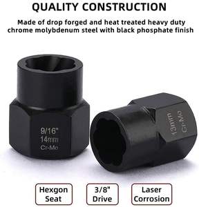 Juego de removedor de tuercas de perno de acero de alta velocidad para metalurgia y reparación de emergencia con extracción sin taladro MOQ bajo OEM ODM - Product Image 5