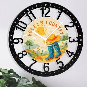 Horloge ronde en fer de 25 cm avec un motif de croix de <span class=keywords><strong>pharmacie</strong></span> vintage découpé - Product Image 5