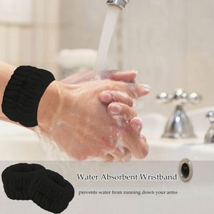 Ensemble 3 pièces satiné avec nœud : bracelet et bandeau imperméables antidérapants pour le lavage du visage et le spa, accessoires de coiffure plissés, cadeau pour femme - Product Image 5