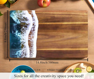 Hiện đại nhựa màu xanh lá cây sóng mô hình thủ công gỗ keo thớt - Product Image 2