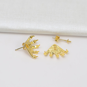 Boucles d'oreilles en argent S925 version coréenne, bijoux en perles simples à faire soi-même avec surface lisse, 5 à 8 perles, accessoires de bijoux personnalisés - Product Image 3